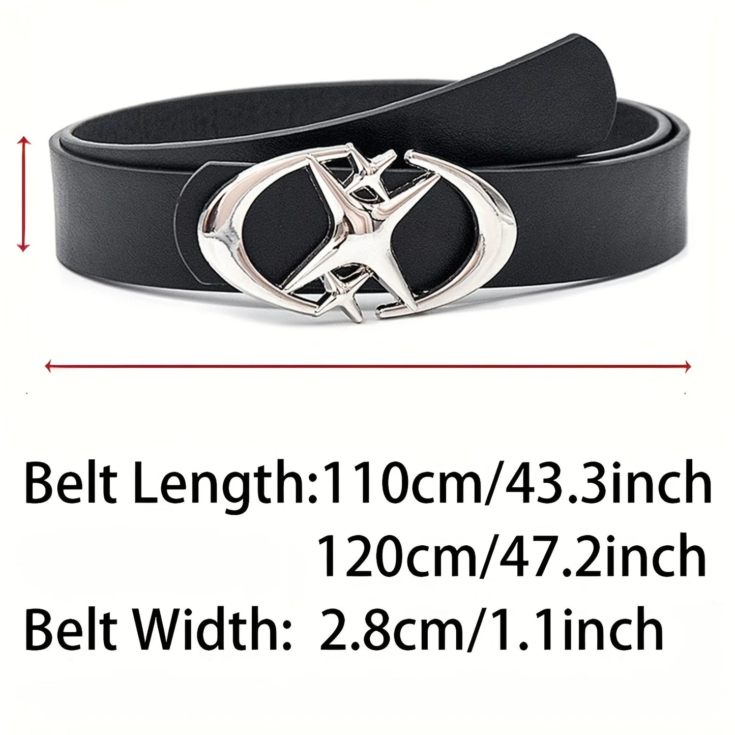 1pcs Men's Belt Punk Star Buckle Belt Design Cross Metal Vintage Gothic Men Women Y2K Belt Neutral Belts-Pair with Pants Jeans