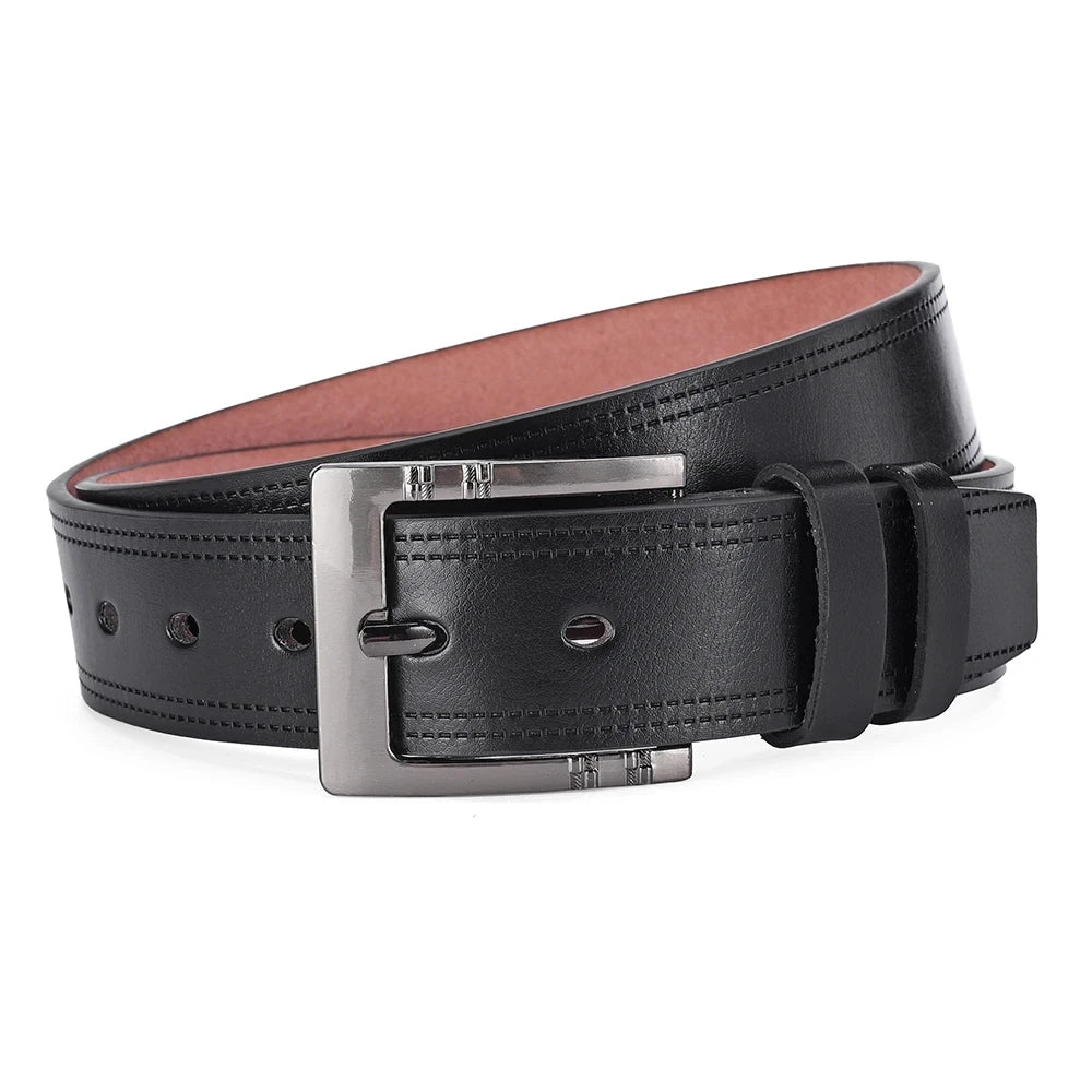 Genuine Leather For Men's High Quality Buckle Jeans Cowskin Casual Belts Business Cowboy Waistband Male Fashion Designer