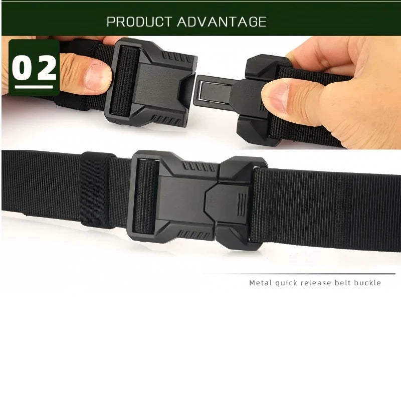 New Quick Release Pluggable Buckle Men Belt Breathable Elastic Outdoors Belts For Men Elastic Pants Belt