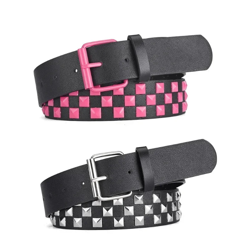 Width 3.8cm Hip-hop Punk Women's Belt Fashion Trend All-match Jeans Accessories Girdle Music Festival Y2k Girl Pu Waistband