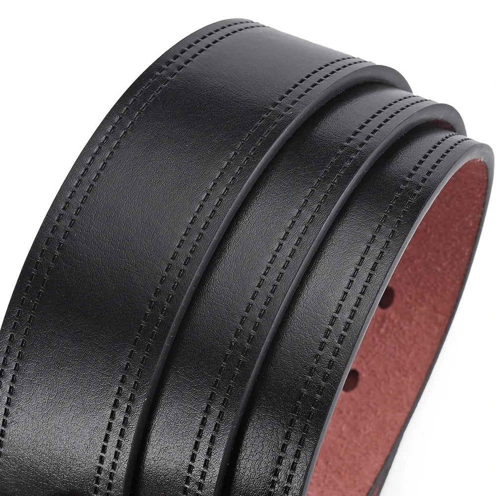 Genuine Leather For Men's High Quality Buckle Jeans Cowskin Casual Belts Business Cowboy Waistband Male Fashion Designer