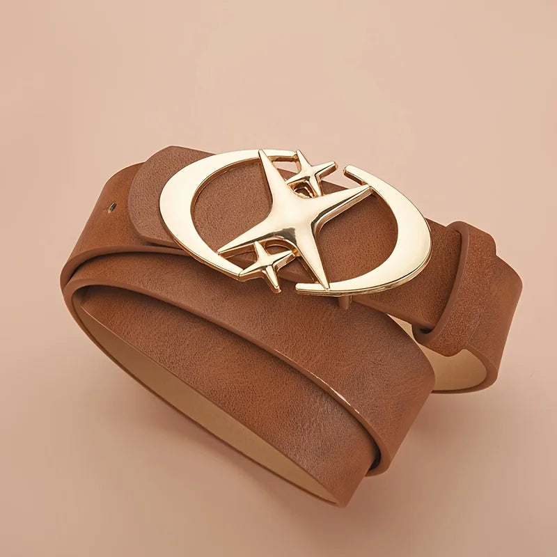 1pcs Men's Belt Punk Star Buckle Belt Design Cross Metal Vintage Gothic Men Women Y2K Belt Neutral Belts-Pair with Pants Jeans