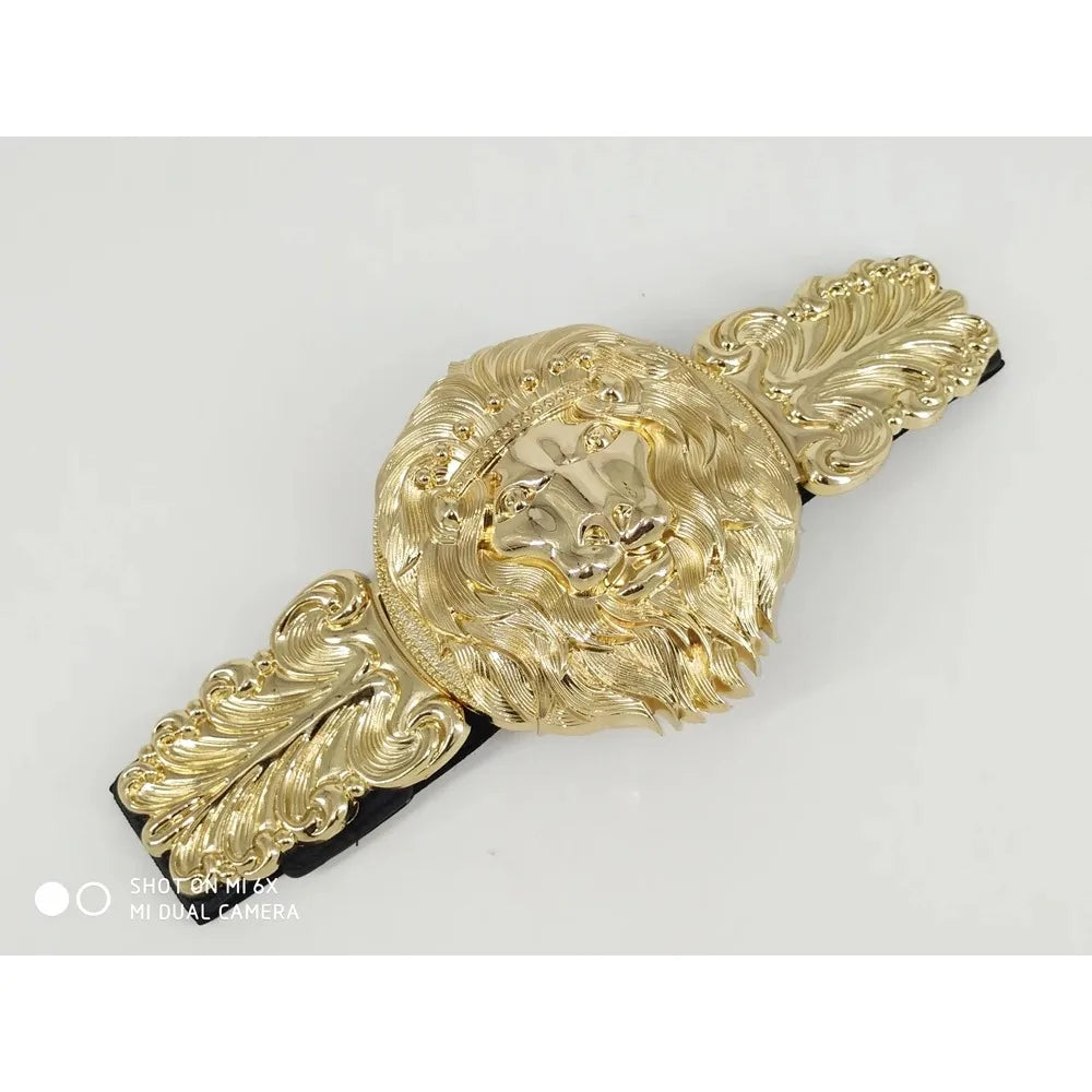 Golden Waist Belts Fashion Women's Metal Wide Waistband Female Luxury Brand Designer Ladies Elastic Belt For Dress 108