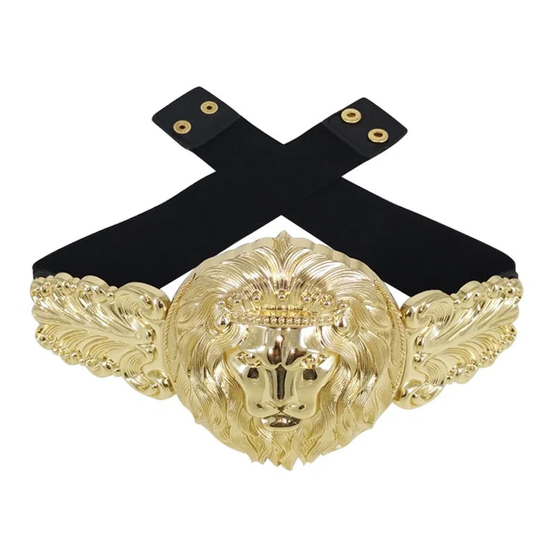 Golden Waist Belts Fashion Women's Metal Wide Waistband Female Luxury Brand Designer Ladies Elastic Belt For Dress 108