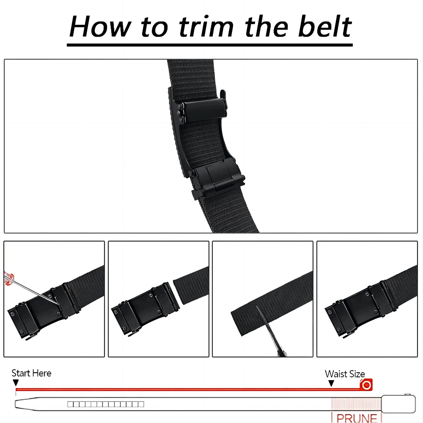 Men's Belt Automatic Metal Buckle Imitation Nylon Webbing Outdoor Work Belt