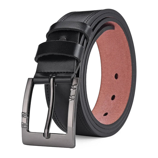 Genuine Leather For Men's High Quality Buckle Jeans Cowskin Casual Belts Business Cowboy Waistband Male Fashion Designer