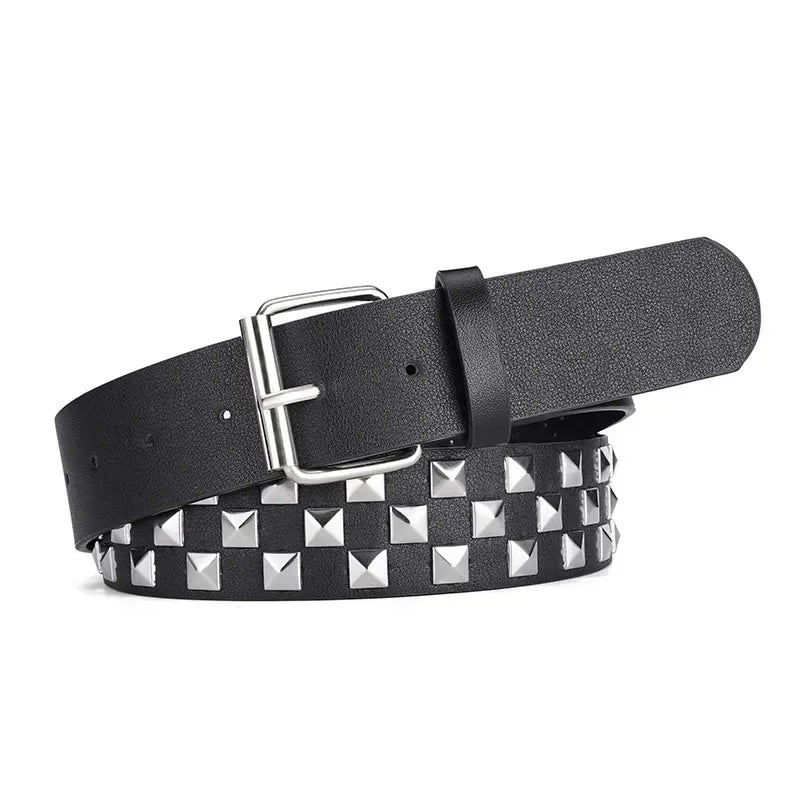 Width 3.8cm Hip-hop Punk Women's Belt Fashion Trend All-match Jeans Accessories Girdle Music Festival Y2k Girl Pu Waistband